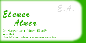 elemer almer business card