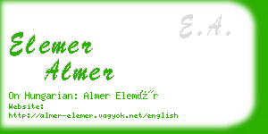 elemer almer business card